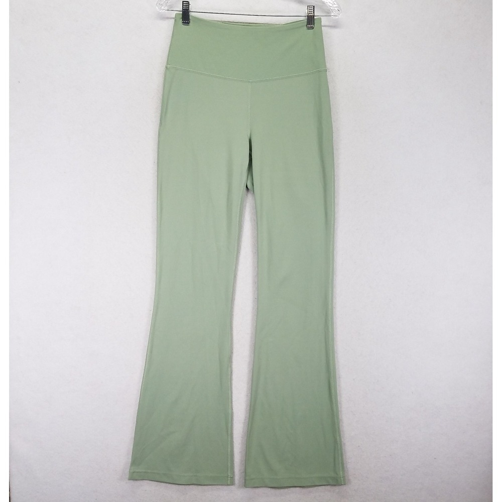 Lululemon Groove Pant Size 8 Super High Rise Flare Leggings Nulu Sage Green